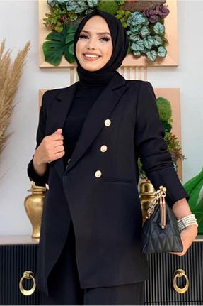 ست بالاتنه و پائین تنه حجاب مشکی زنانه رگولار TRENDTESETTÜR - کد 314819476