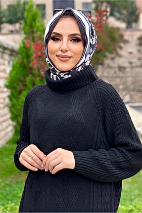 تونیک حجاب مشکی زنانه مخلوط پلی استر TRENDTESETTÜR - کد 347585196