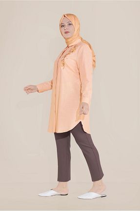 تونیک حجاب نارنجی زنانه پنبه ای TRENDTESETTÜR - کد 809514422
