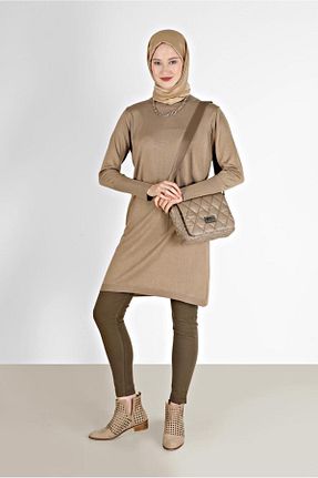 شلوار حجاب قهوه ای زنانه پنبه ای TRENDTESETTÜR - کد 442174026
