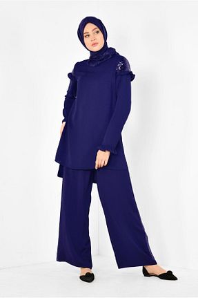 ست بالاتنه و پائین تنه حجاب سرمه ای زنانه رگولار TRENDTESETTÜR - کد 332340124