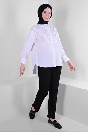 تونیک حجاب سفید زنانه پلی استر TRENDTESETTÜR - کد 676147447