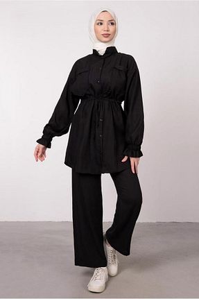 ست بالاتنه و پائین تنه حجاب مشکی زنانه رگولار TRENDTESETTÜR - کد 728476540
