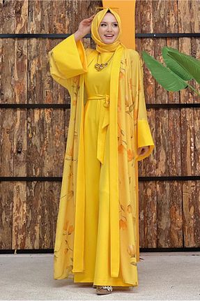 لباس حجاب زرد زنانه رگولار TRENDTESETTÜR - کد 650419493