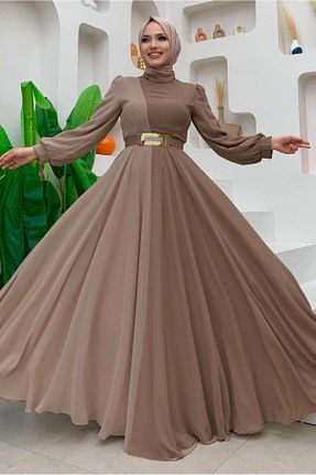 لباس حجاب قهوه ای زنانه رگولار TRENDTESETTÜR - کد 674891230