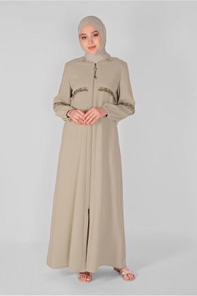 مانتو بلند حجاب بژ زنانه TRENDTESETTÜR - کد 703179365
