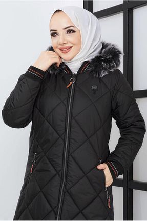 پالتو پشمی حجاب مشکی زنانه رگولار TRENDTESETTÜR - کد 756787199