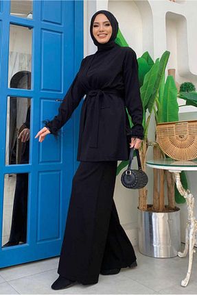 ست بالاتنه و پائین تنه حجاب مشکی زنانه رگولار TRENDTESETTÜR - کد 799161071