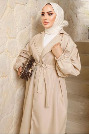 ترنچکت حجاب بژ زنانه %100 پنبه TRENDTESETTÜR - کد 757247255