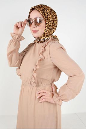 روسری زرد پلی استر Alvina - کد 817390993
