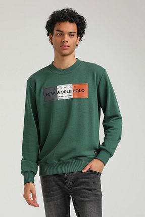 سوئیشرت سبز مردانه ساده NEW WORLD POLO - کد 778481139