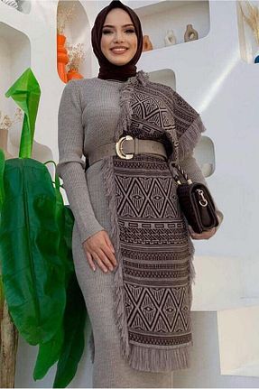 شال قهوه ای زنانه پنبه ای TRENDTESETTÜR - کد 766185243