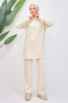 ست بالاتنه و پائین تنه حجاب نباتی زنانه رگولار TRENDTESETTÜR - کد 778940086