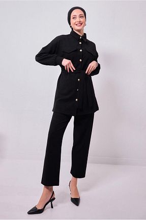 ست بالاتنه و پائین تنه حجاب مشکی زنانه رگولار TRENDTESETTÜR - کد 788544814