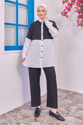 ست بالاتنه و پائین تنه حجاب مشکی زنانه رگولار TRENDTESETTÜR - کد 820375214
