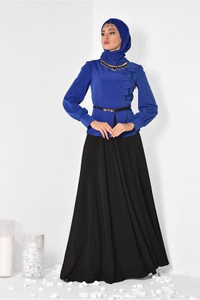 ست بالاتنه و پائین تنه حجاب سرمه ای زنانه رگولار TRENDTESETTÜR - کد 808715857