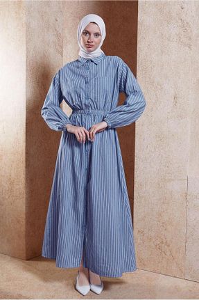 لباس حجاب سرمه ای زنانه رگولار TRENDTESETTÜR - کد 838631006