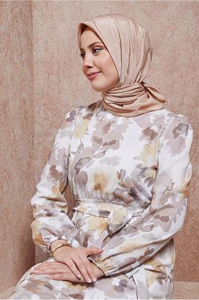 روسری قهوه ای پلی استر Alvina - کد 830569768