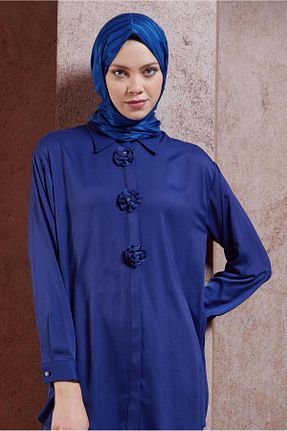 شال سرمه ای زنانه پلی استر Alvina - کد 853637595