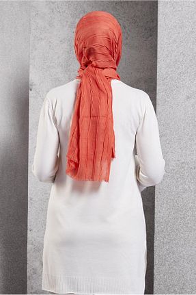شال نارنجی زنانه پنبه ای Alvina - کد 872051166