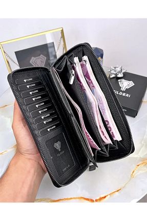 کیف پول مشکی زنانه ابعاد بزرگ Fil Deri - کد 872054344