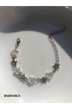 دستبند جواهر طوسی زنانه برنجی bnidesign - کد 803112868