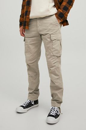 شلوار بژ مردانه پنبه - الاستین Jack & Jones - کد 349753430