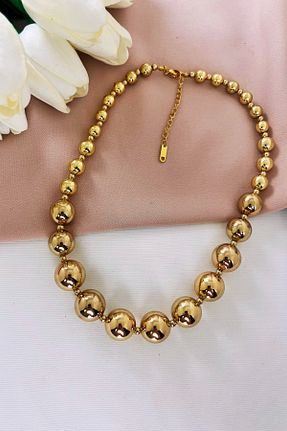 گردنبند جواهر طلائی زنانه روکش طلا Mrs Flower - کد 872060635