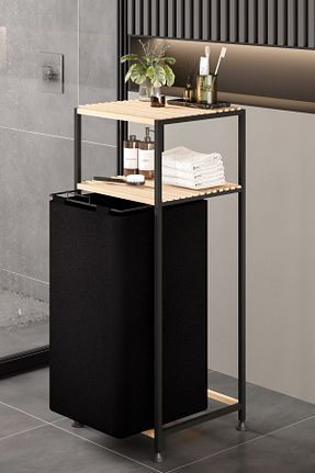 سبد لباس مشکی چوب Bino - کد 870027836