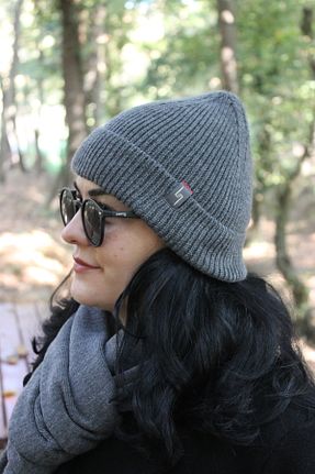 کلاه پشمی طوسی زنانه اکریلیک MODA - کد 872096283