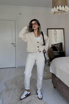 شلوار جین بژ زنانه پاچه لوله تفنگی Eswomes - کد 872123533