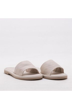 دمپائی سفید زنانه چرم خالص Gusse - کد 750373622