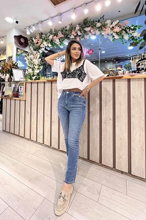 شلوار جین آبی زنانه پاچه تنگ Eswomes - کد 872123204