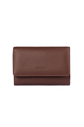کیف پول قهوه ای زنانه چرم خالص Guzini - کد 872140094