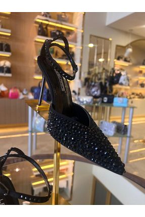 کفش استایلیتو مشکی پاشنه نازک lescarpe - کد 872132611