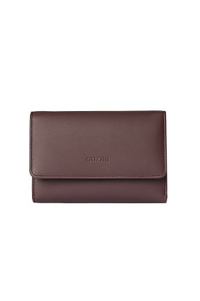 کیف پول زرشکی زنانه چرم خالص Guzini - کد 872139614