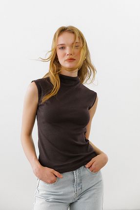 بادی قهوه ای زنانه یقه دوچرخه urban focus - کد 869154176