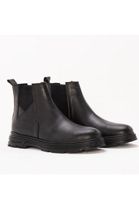 بوت / نیم بوت مشکی مردانه چرم خالص Gusse - کد 776848771