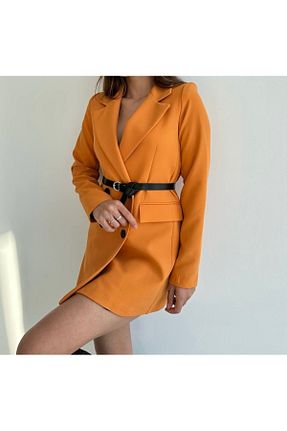 کت بلیزر نارنجی زنانه پلی استر KEDİ - کد 872129939