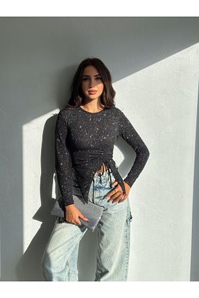 بلوز مشکی زنانه یقه دوچرخه Purti Butik - کد 872140952