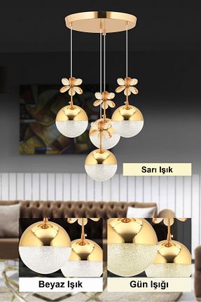 لوستر طلائی فلزی İstanbul Avize - کد 760242191