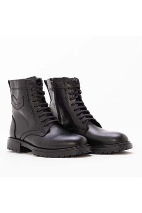 بوت / نیم بوت مشکی مردانه چرم خالص Gusse - کد 470344683