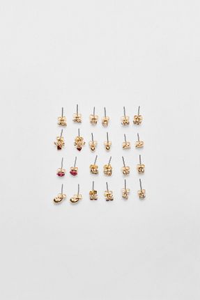 گوشواره جواهر زرد میخ Stradivarius - کد 872128087