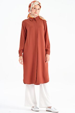 تونیک حجاب نارنجی زنانه پلی استر Tuğba - کد 872240711