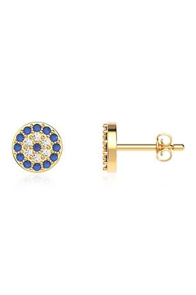 گوشواره نقره طلائی زنانه 925 عیار Indigo Takı - کد 341288076