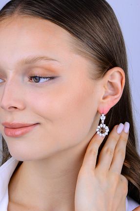 گوشواره نقره رنگی زنانه 925 عیار silverbox - کد 872147702
