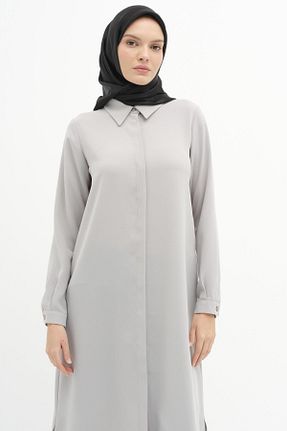 تونیک حجاب طوسی زنانه پلی استر Tuğba - کد 872240931