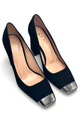کفش پاشنه بلند کلاسیک مشکی زنانه چرم خالص Klay Shoes - کد 872165666
