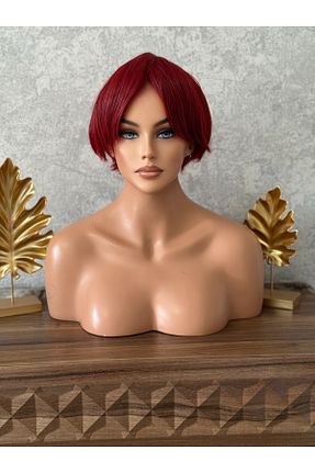 کلاه گیس زرشکی زنانه favorim peruk - کد 872150617