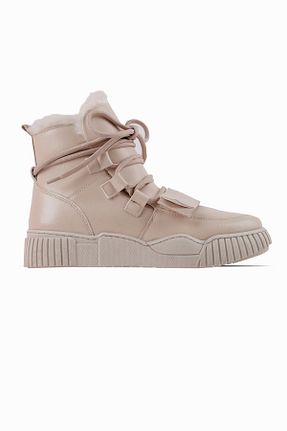 بوت / نیم بوت بژ زنانه پاشنه تخت LAL SHOES & BAGS - کد 872175781